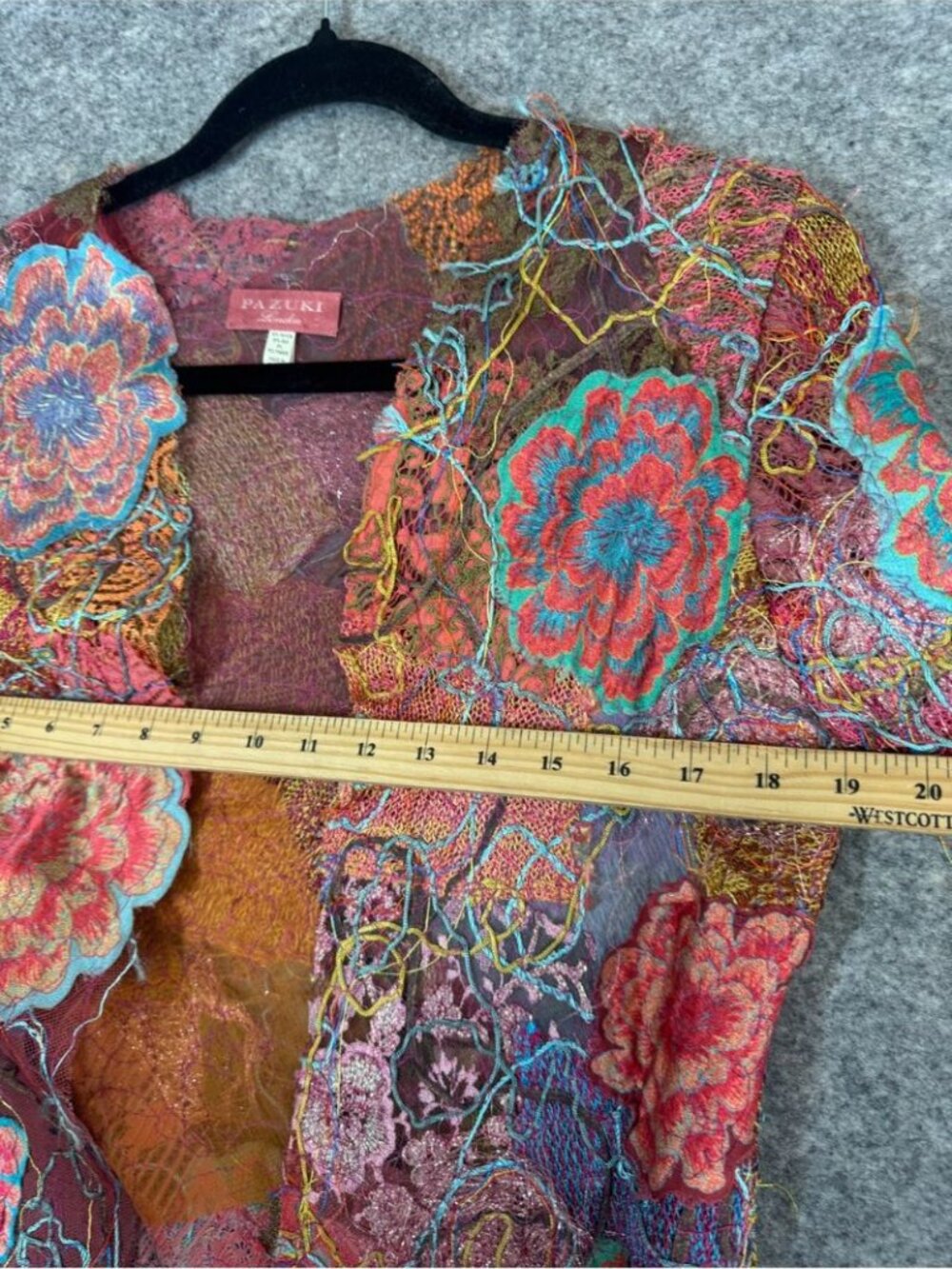 Pazuki London Silk Blend Floral Lace Patchwork Jacket Boho Chic P Small - Picture 11 of 16